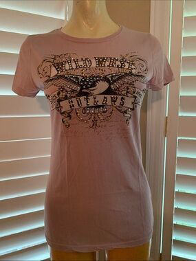 Skinny Minnie Pink Wild West Outlaws Graphic Tee